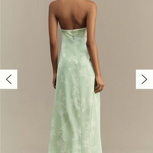 BHLDN Pastel Green Floral Backless Dress